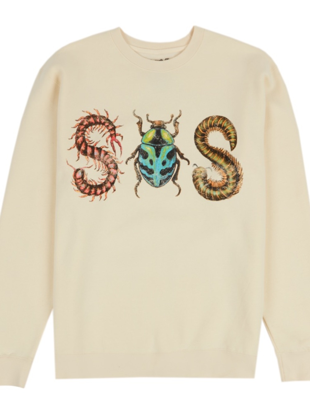 SZA SOS 2025 Grand National Tour concert Crew Neck sweatshirt bugs ivory medium